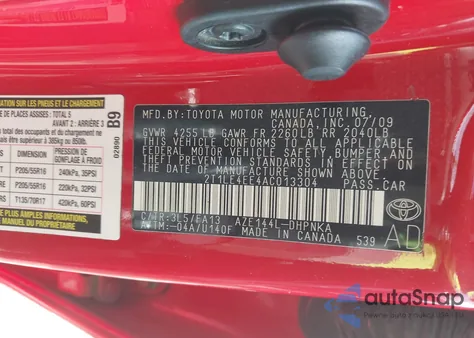 2010 Toyota Matrix S из США, поврежденный, VIN 2T1LE4EE4AC013304